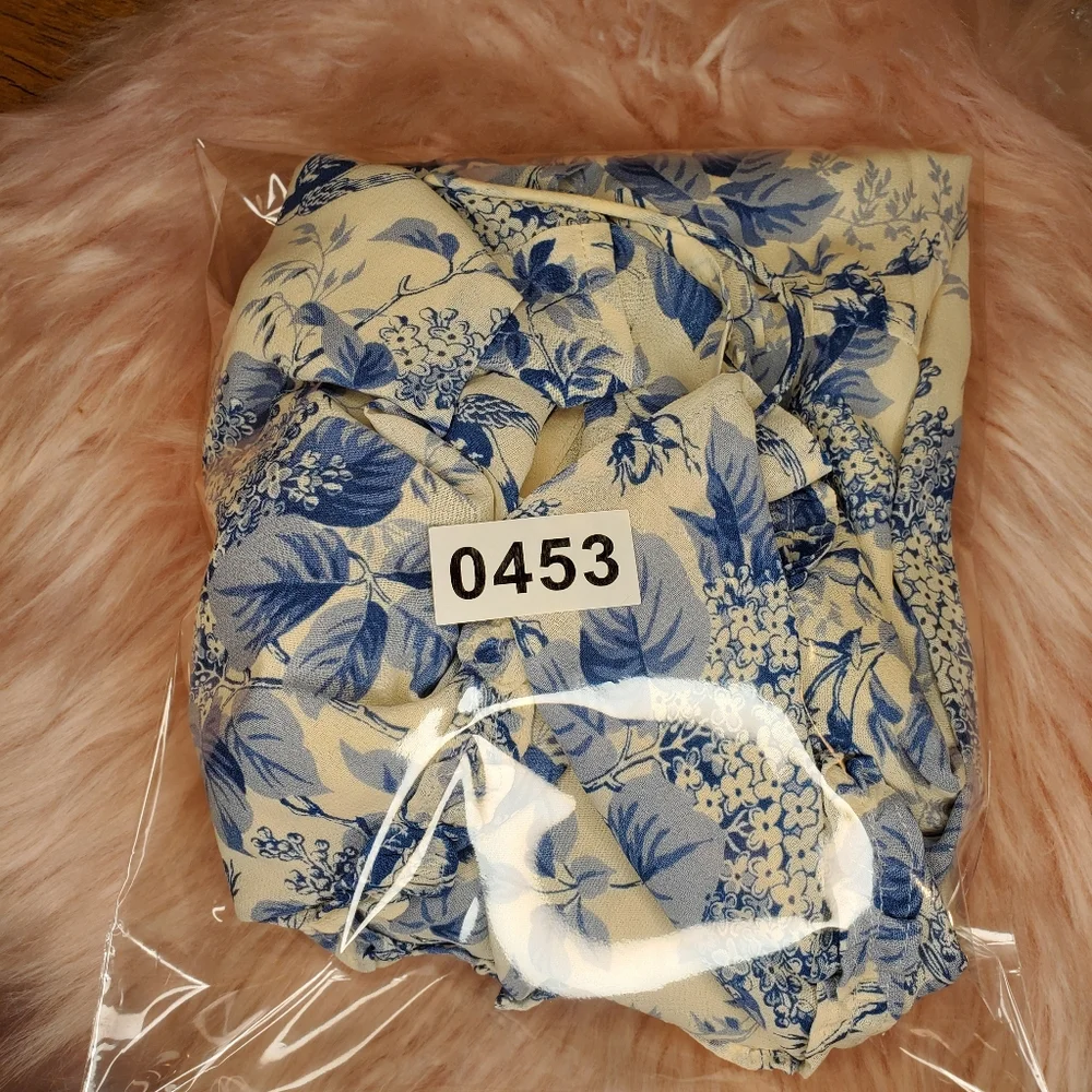 NWT reformation authentic size 4 marin dress mini pompadour blue floral - Picture 9 of 9